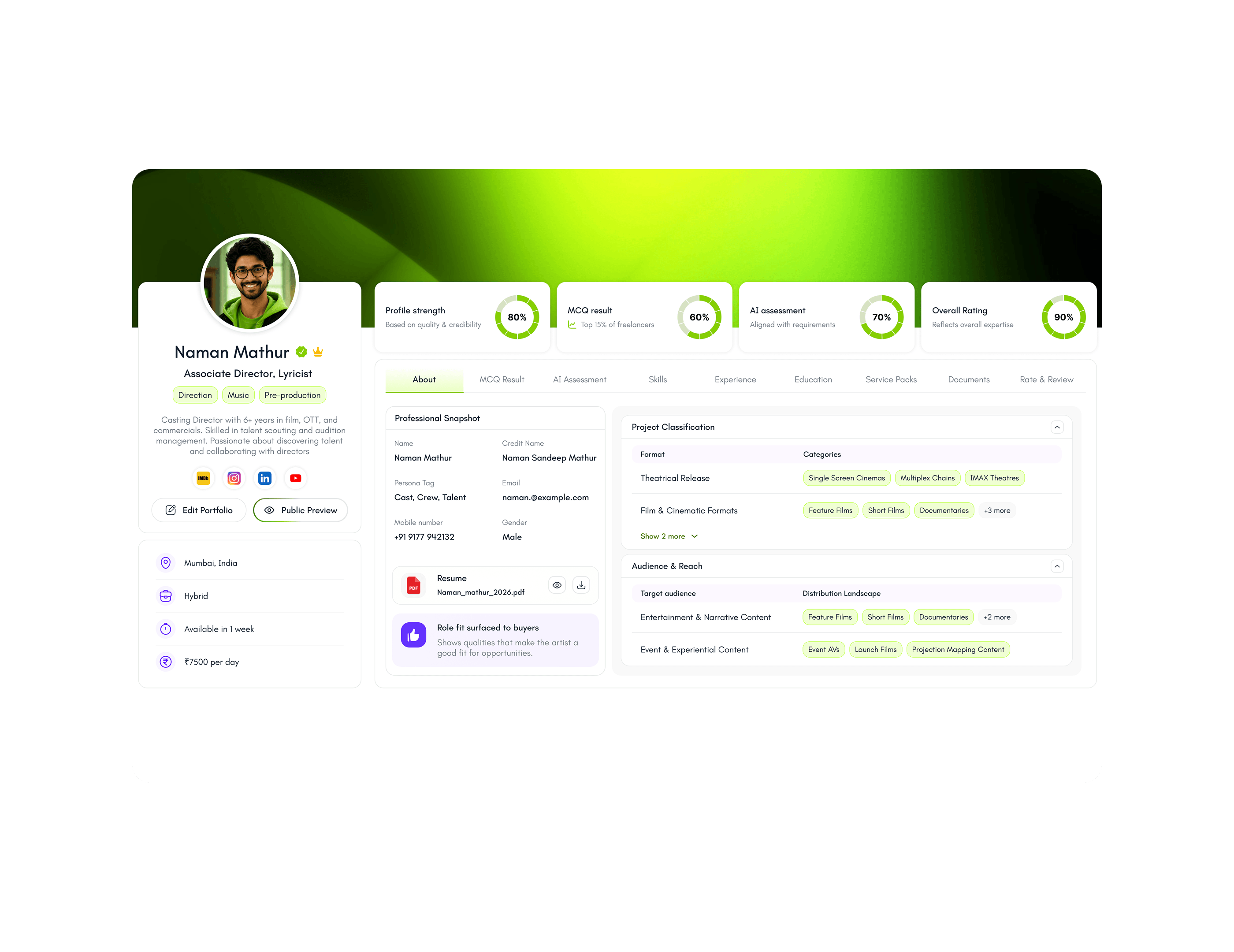 KalaAi building a talent profile
